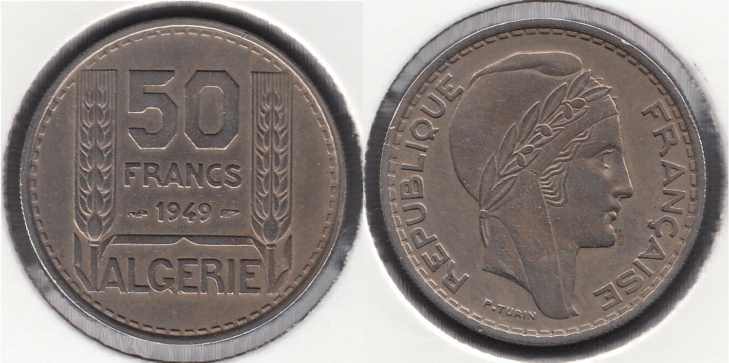 ARGELIA. 50 FRANCOS (FRANCS) DE 1949.