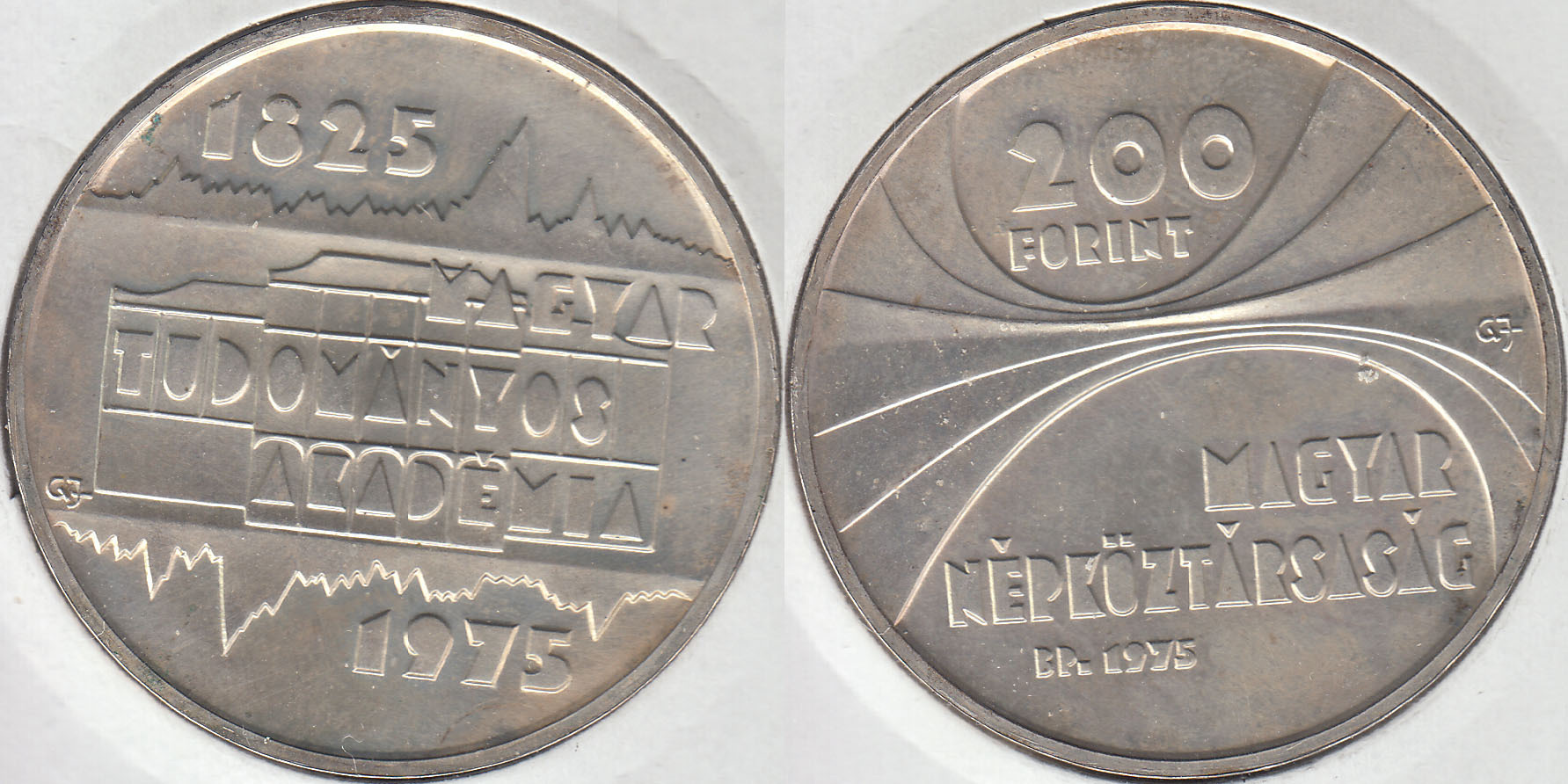 HUNGRIA - HUNGARY. 200 FORINT DE 1975 BP. PLATA 0.640. (2)