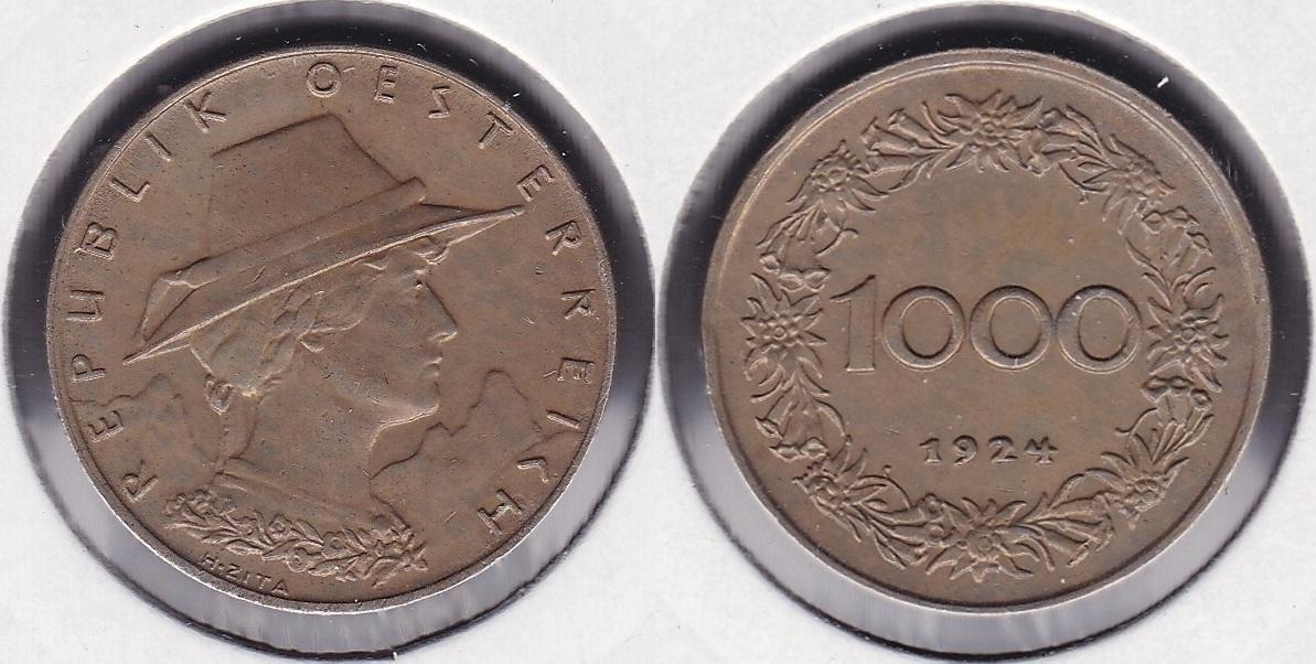 AUSTRIA. 1000 KRONEN DE 1924.