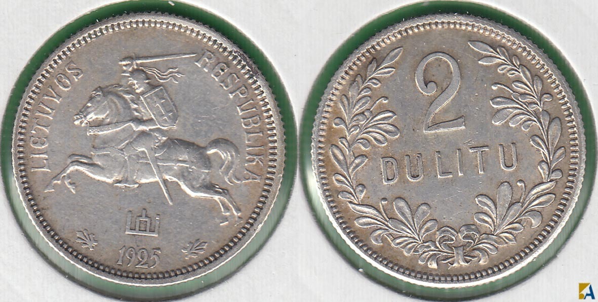 LITUANIA - LIETUVA. 2 DULITU DE 1925. PLATA 0.500.