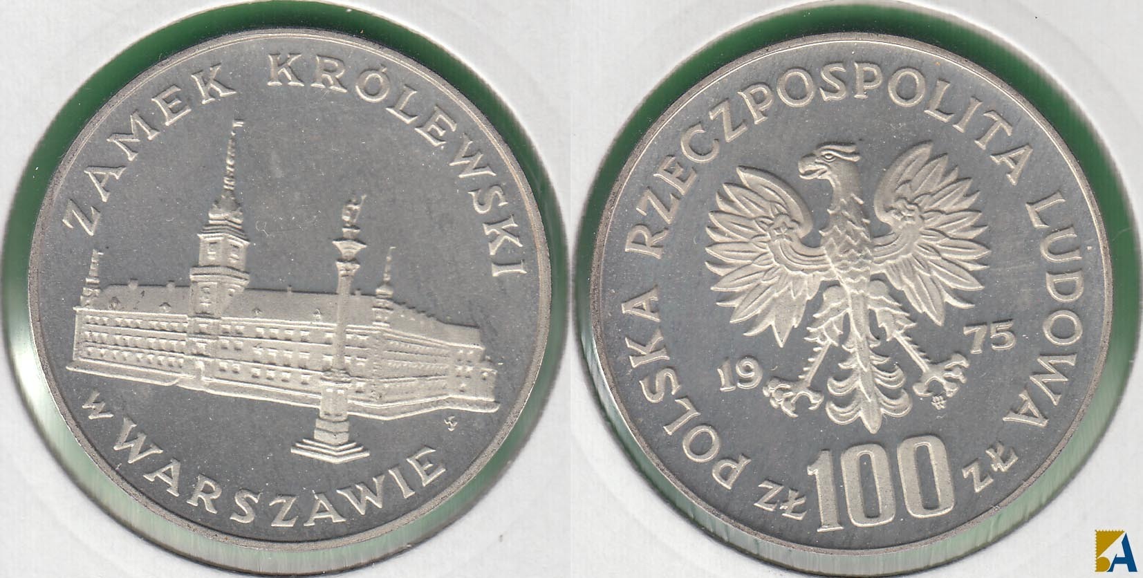 POLONIA - POLSKA. 100 ZLOTYCH DE 1975. PLATA 0.625.