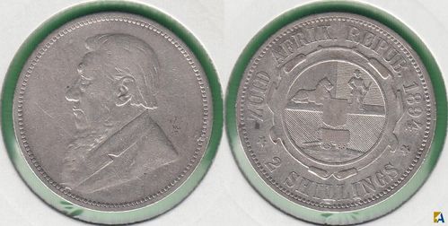 SUDAFRICA - SOUTH AFRICA. 2 SHILLINGS DE 1894. PLATA 0.925.