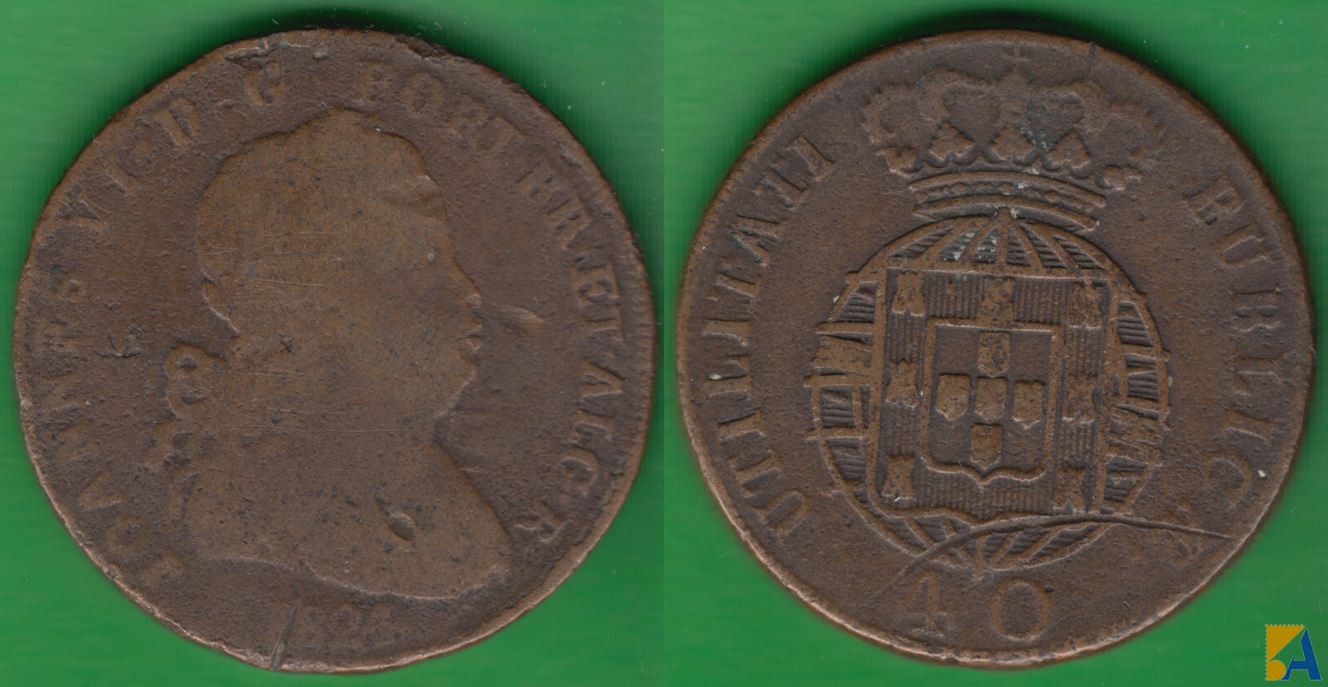 PORTUGAL. 40 REIS DE 1824.