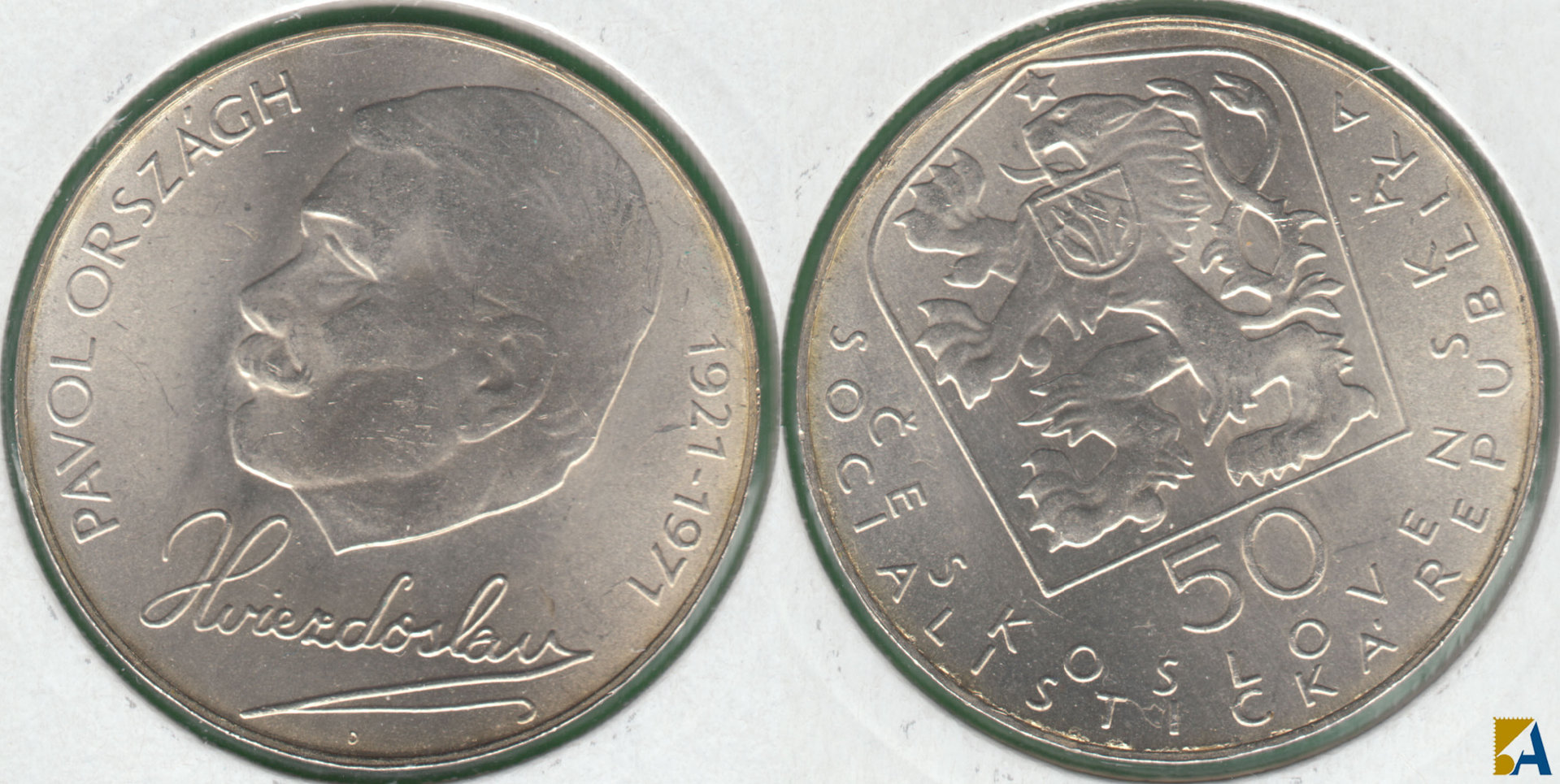 CHECOSLOVAQUIA - CZECHOSLOVAKIA. 50 CORONAS (KORUN) DE 1971. PLATA 0.700. (3)