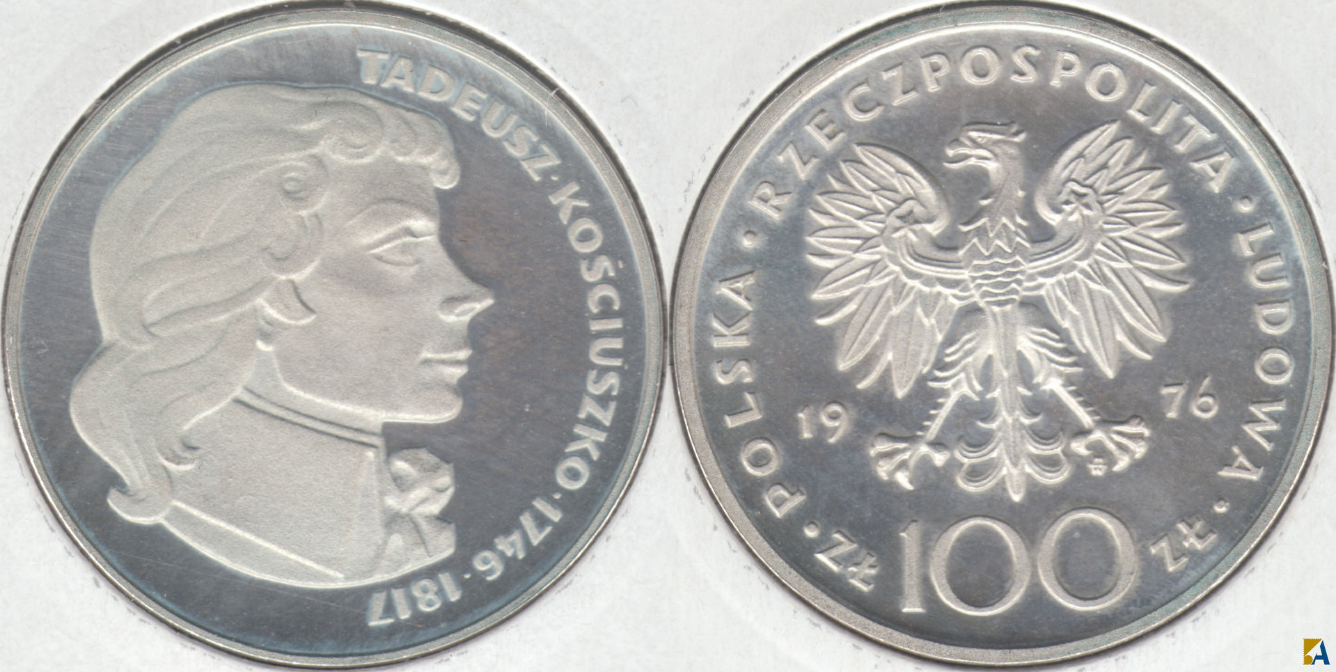 POLONIA - POLSKA. 100 ZLOTYCH DE 1976. PLATA 0.625. (4)