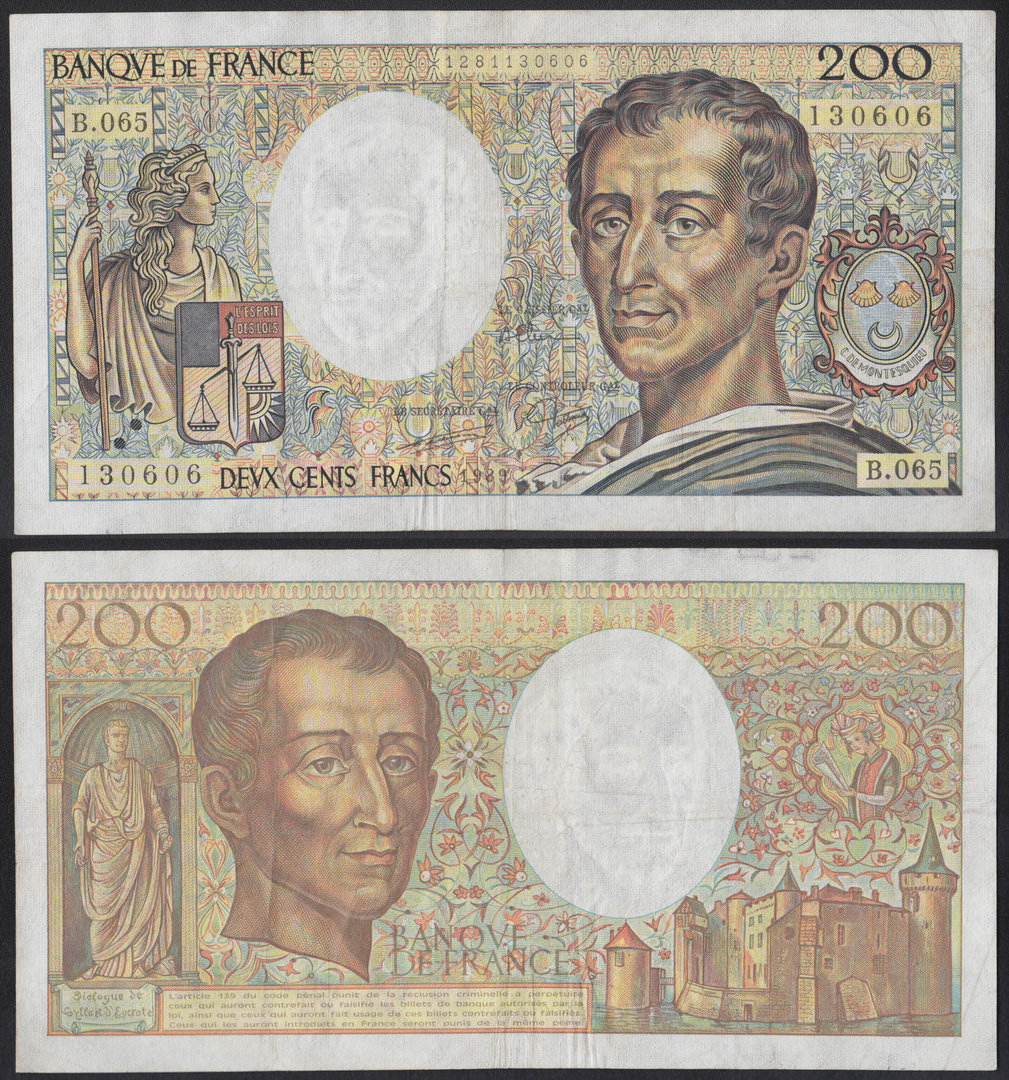 FRANCIA - FRANCE. 200 FRANCOS (FRANCS) DE 1989.