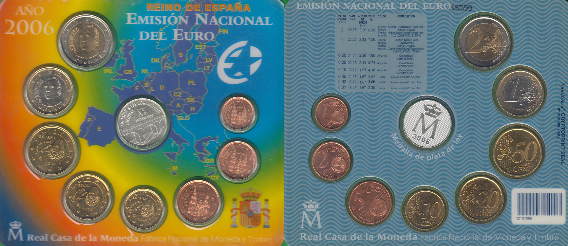 ESPAÑA. EMISION NACIONAL DEL EURO AÑO 2006.