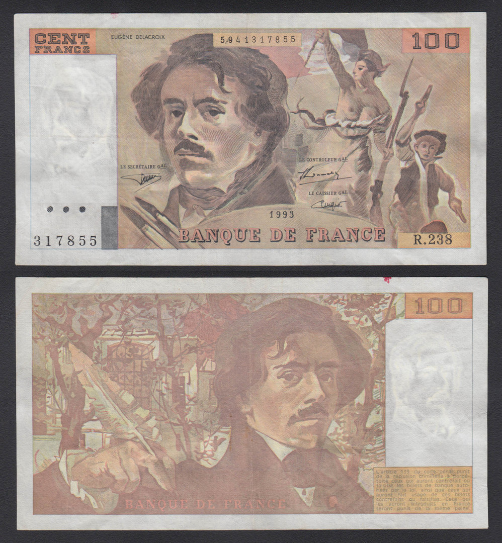 FRANCIA - FRANCE. 100 FRANCOS (FRANCS) DE 1993.