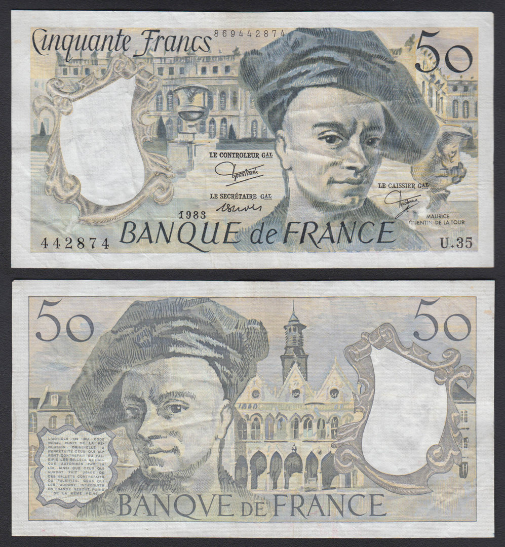 FRANCIA - FRANCE. 50 FRANCOS (FRANCS) DE 1983. CIRCULADO.