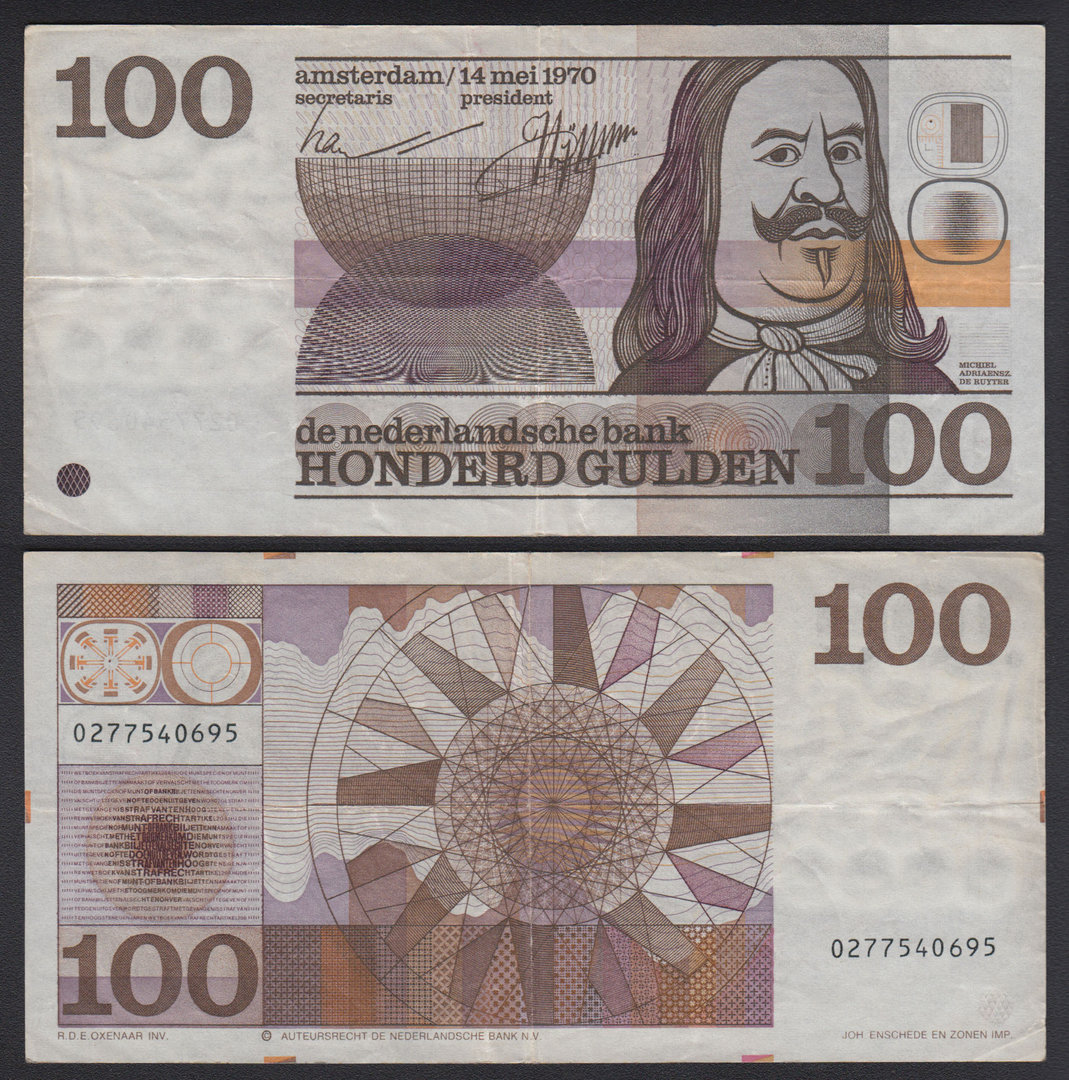 HOLANDA - NEDERLAND. 100 GULDEN DE 1970. CIRCULADO. (2)
