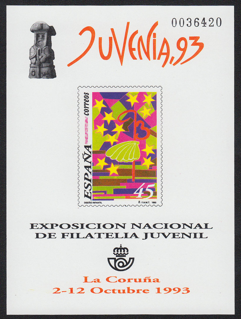 EDIFIL. PRUEBA OFICIAL Nº 30. EXPOSICION NACIONAL DE FILATELIA JUVENIL JUVENIA'93