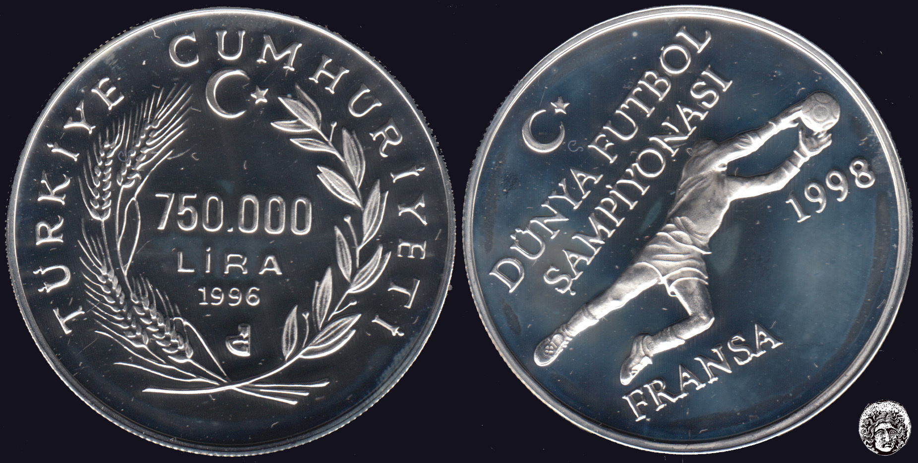 TURQUIA - TURKEY. 750000 LIRA DE 1996. PLATA 0.925. (S/C)