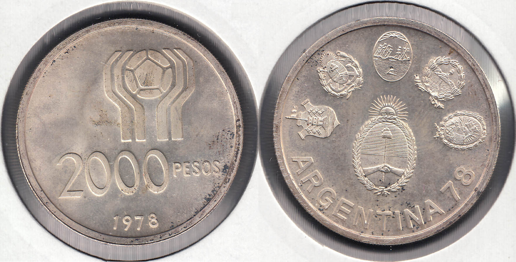 ARGENTINA. 2000 PESOS DE 1978. PLATA 0.900.