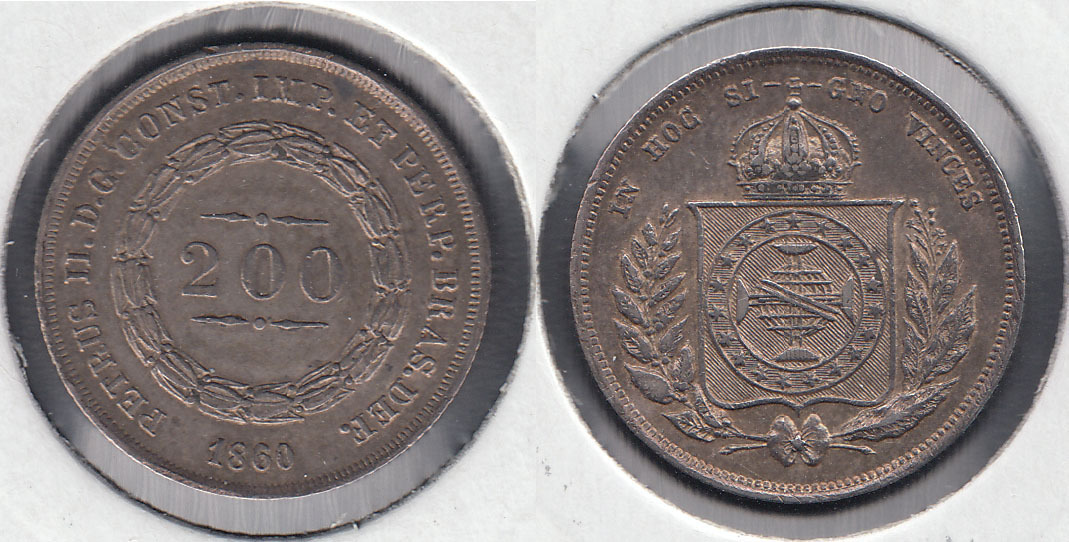 BRASIL - BRAZIL. 200 REIS DE 1860. PLATA 0.917.