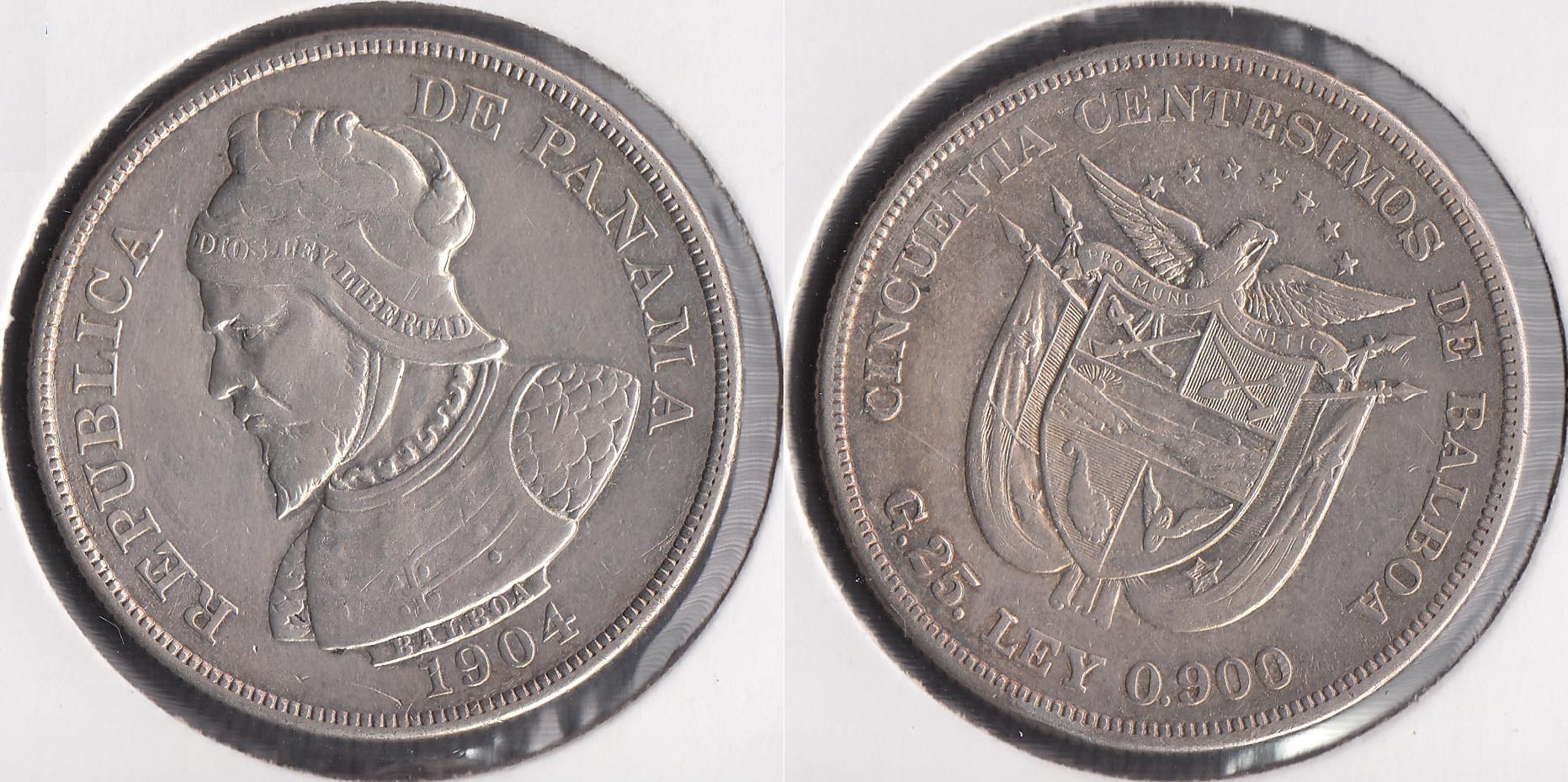 PANAMA. 50 CENTESIMOS DE 1904. PLATA 0.900.