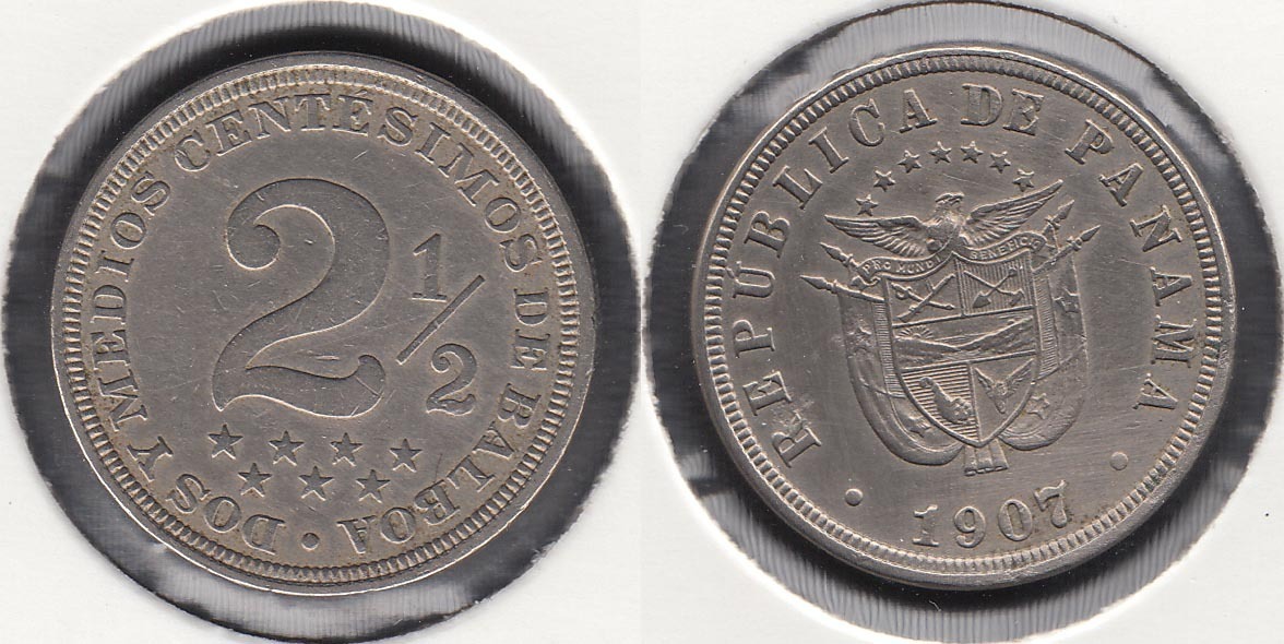 PANAMA. 2 1/2 CENTESIMO DE 1907.