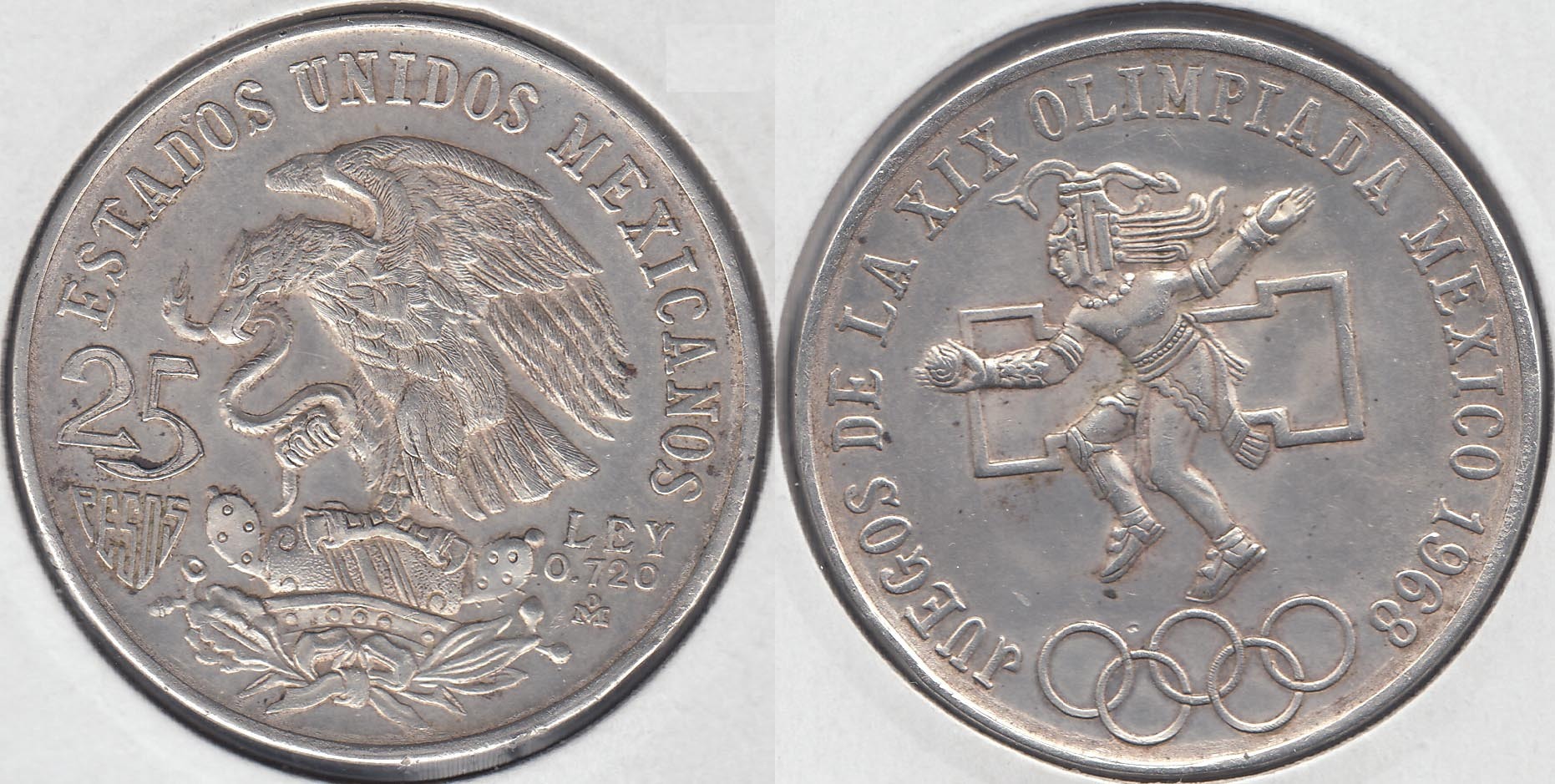 MEJICO - MEXICO. 25 PESOS DE 1968. PLATA 0.720. (2)