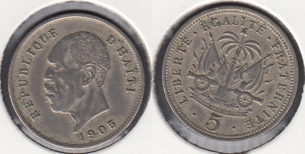HAITI. 5 CENTIMOS (CENTIMES) DE 1905.