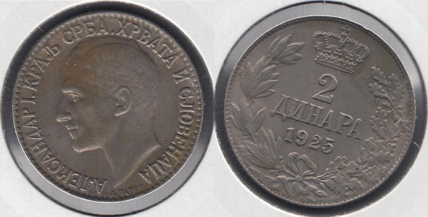 YUGOSLAVIA. 2 DINARA DE 1925.