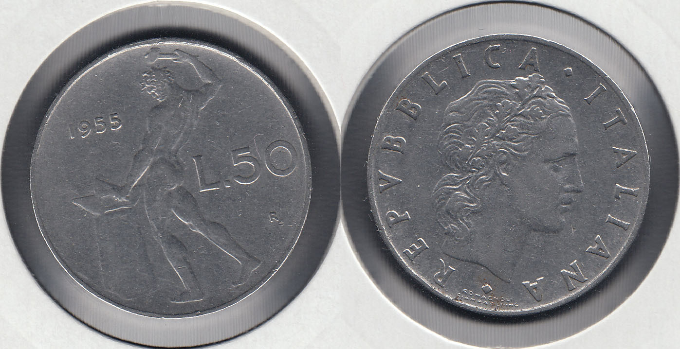 ITALIA. 50 LIRAS (LIRE) DE 1955 R.