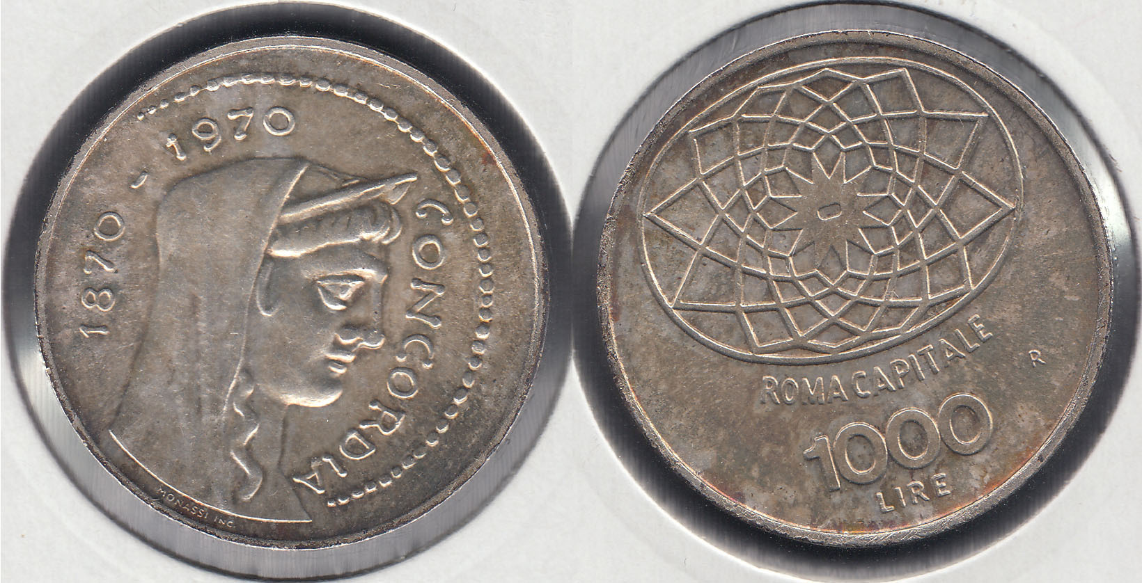 ITALIA. 1000 LIRAS (LIRE) DE 1970 R. PLATA 0.835.
