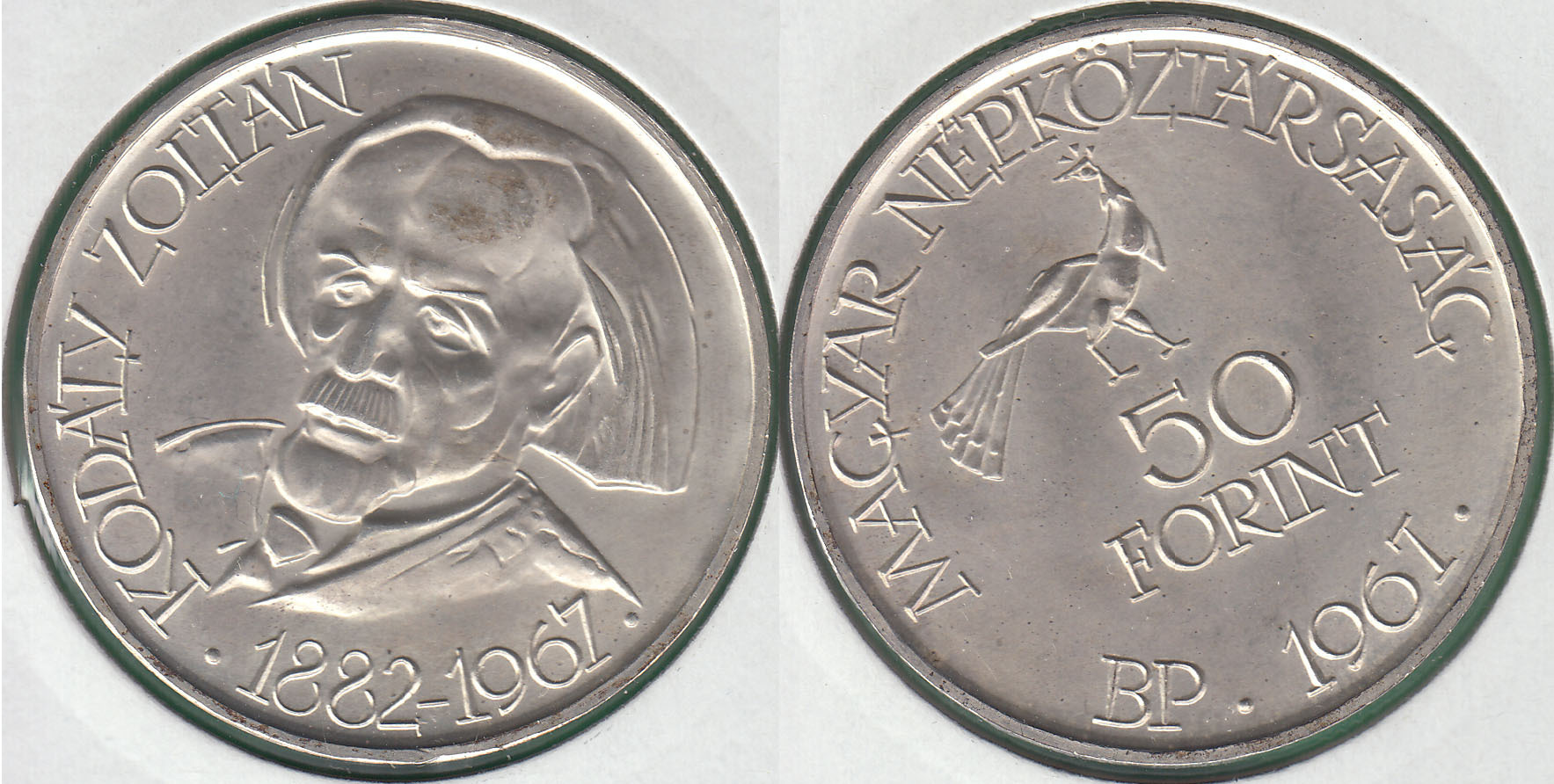 HUNGRIA - HUNGARY. 50 FORINT DE 1967 BP. PLATA 0.750.