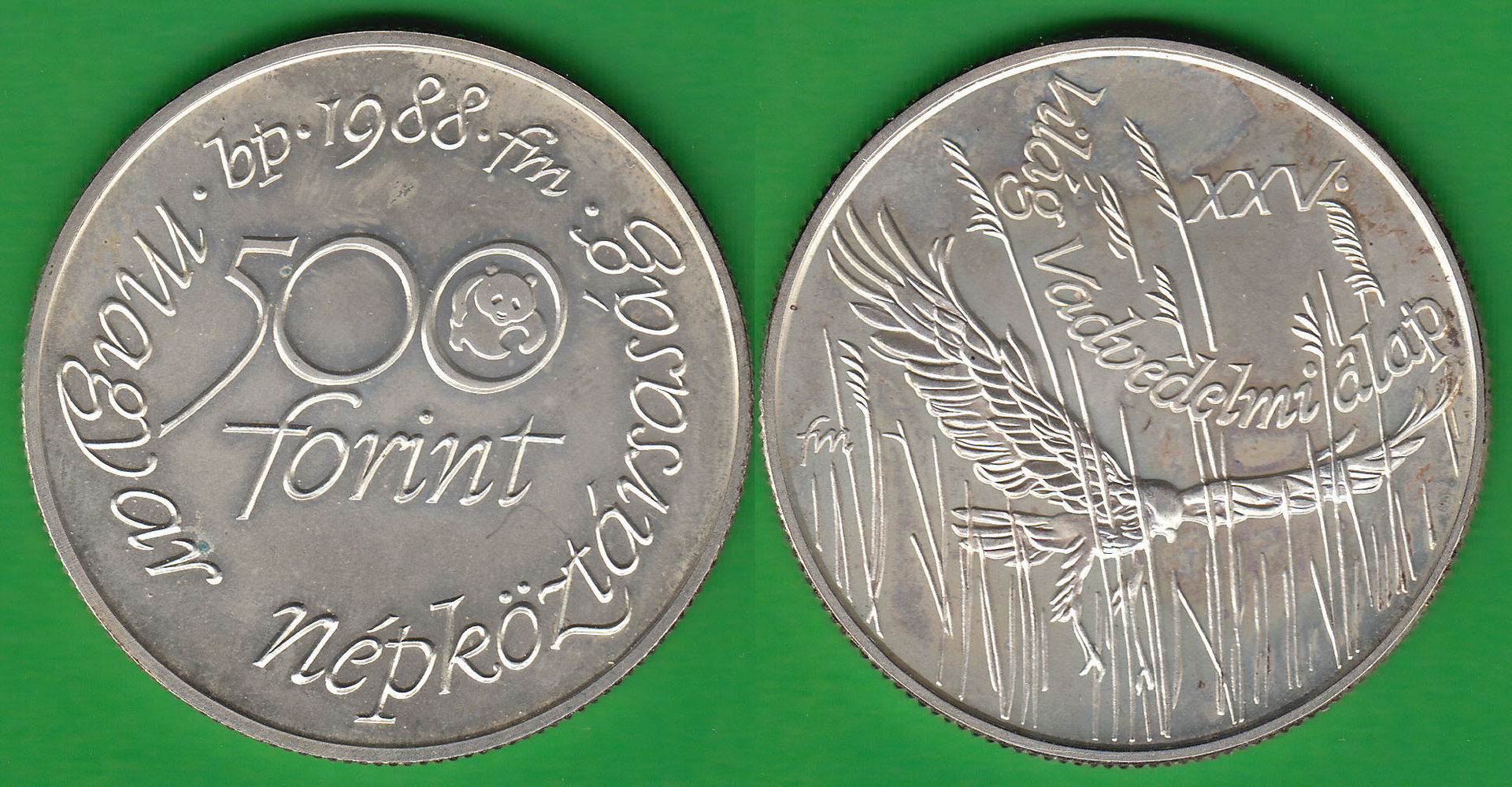 HUNGRIA - HUNGARY. 500 FORINT DE 1988 BP. PLATA 0.900. (2)