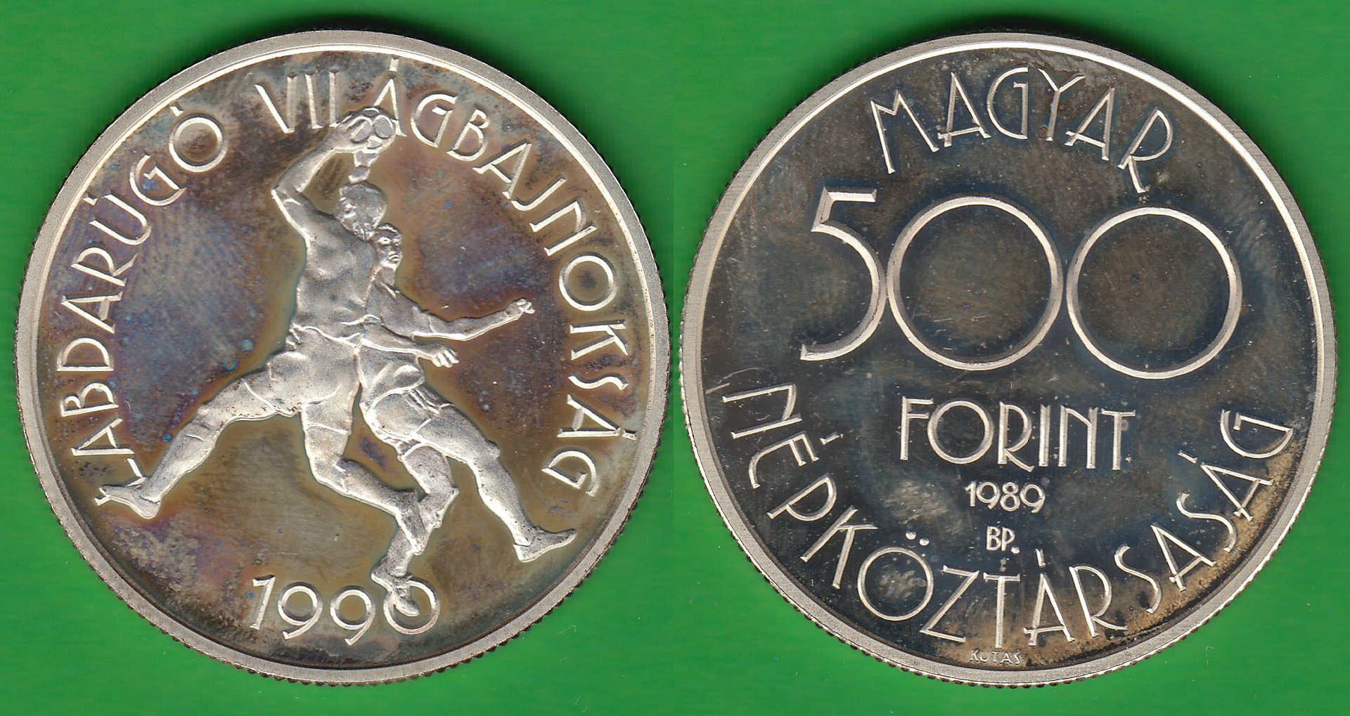 HUNGRIA - HUNGARY. 500 FORINT DE 1989 BP. PLATA 0.900. (3)