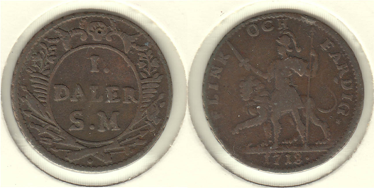 SUECIA - SWEDEN. 1 DALER DE 1718.