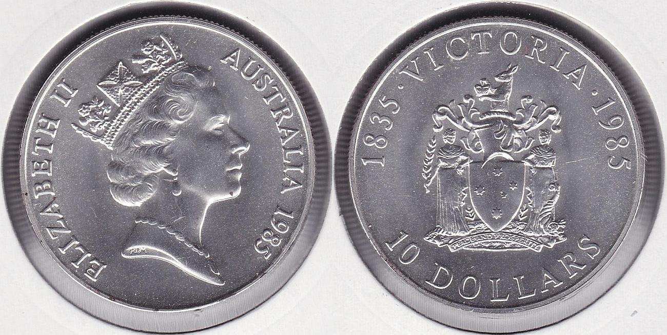 AUSTRALIA. 10 DOLARES (DOLLARS) DE 1985. PLATA 0.925. (2)