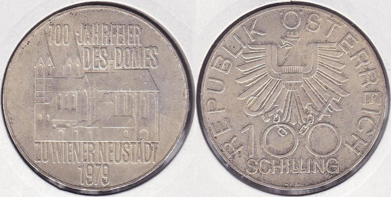 AUSTRIA. 100 SCHILLING DE 1979. PLATA 0.640.