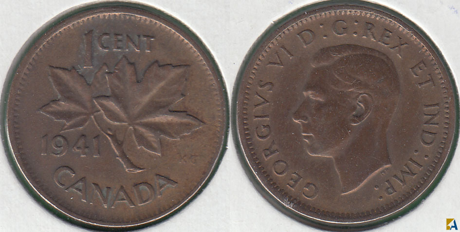 CANADA. 1 CENTAVO (CENT) DE 1941.
