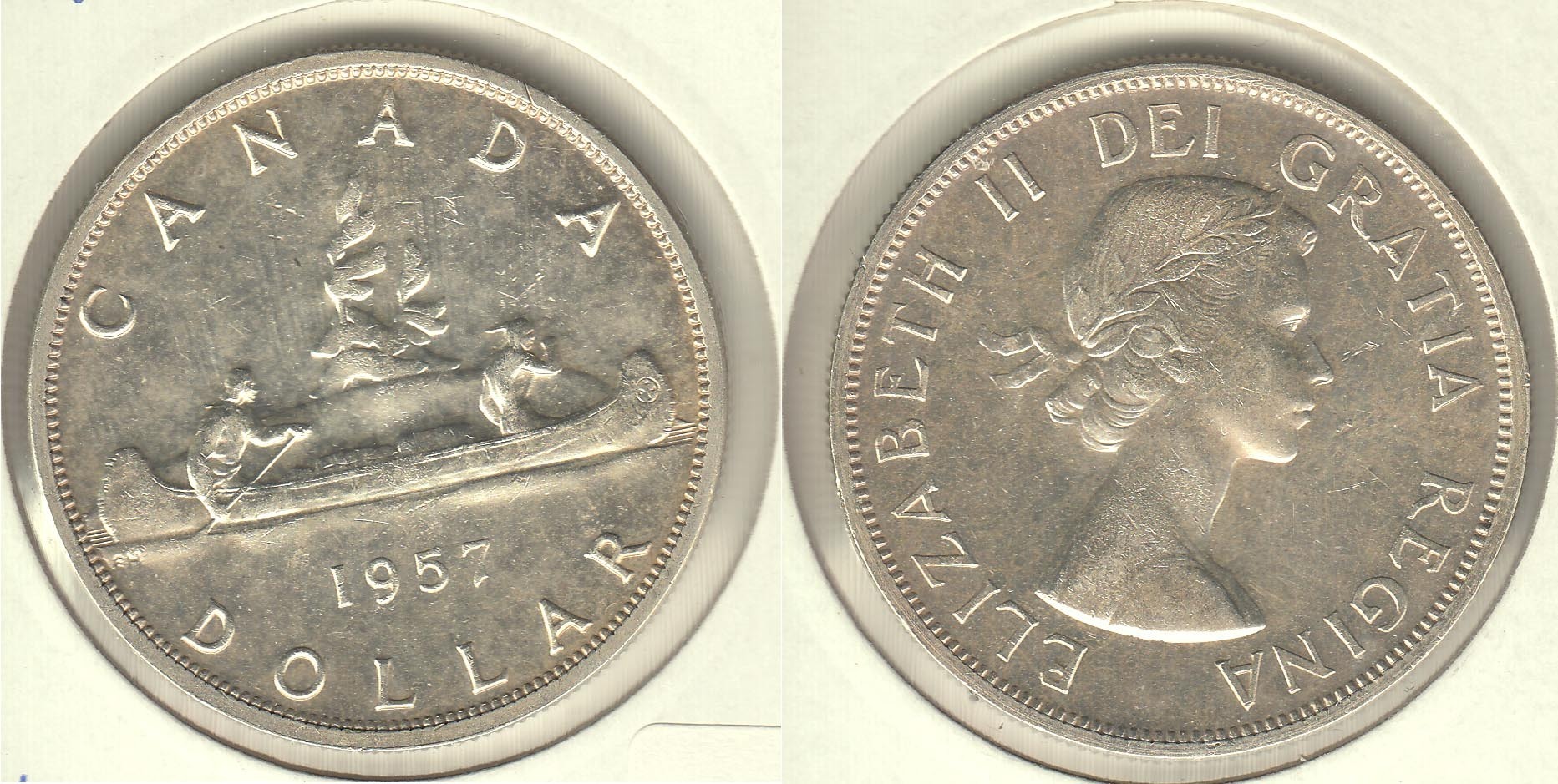CANADA. 1 DOLAR (DOLLAR) DE 1957. PLATA 0.800.