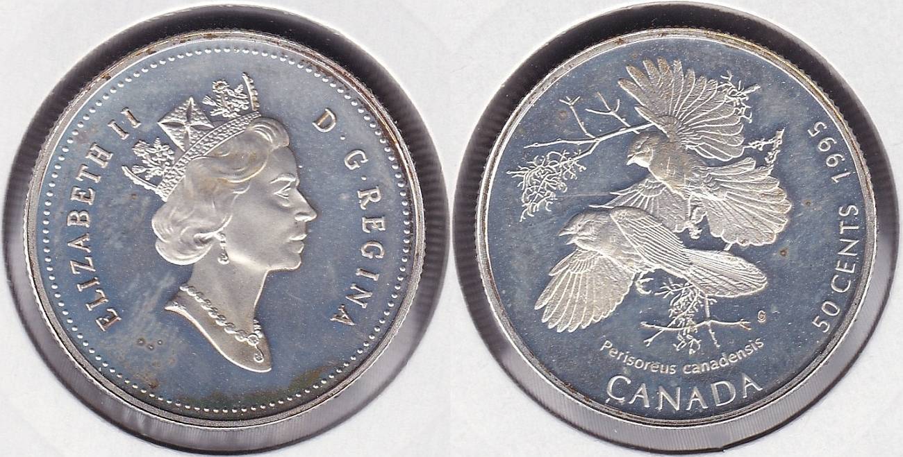 CANADA. 50 CENTAVOS (CENTS) DE 1995. PLATA 0.925. (3)