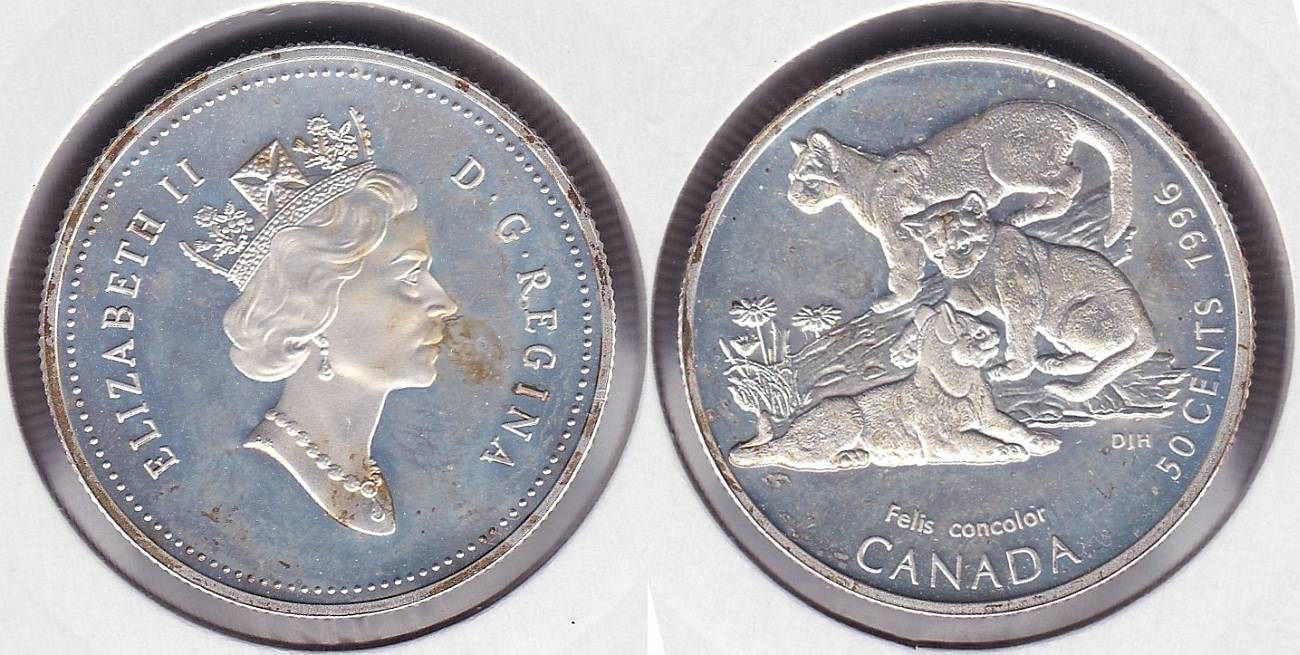 CANADA. 50 CENTAVOS (CENTS) DE 1996. PLATA 0.925. (3)