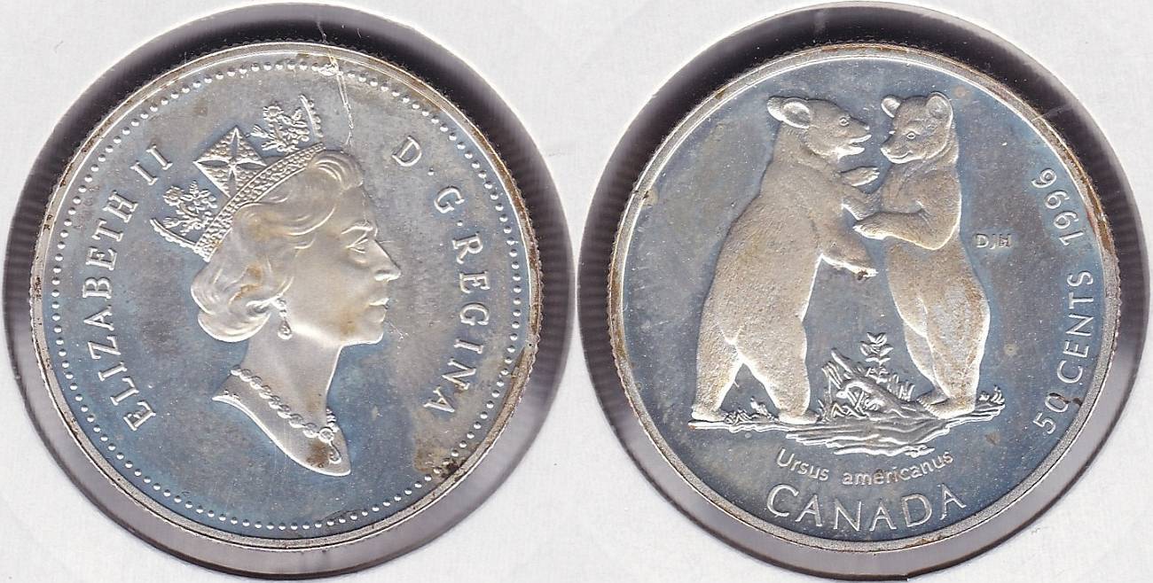 CANADA. 50 CENTAVOS (CENTS) DE 1996. PLATA 0.925. (4)