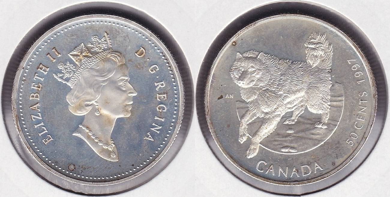 CANADA. 50 CENTAVOS (CENTS) DE 1997. PLATA 0.925. (4)