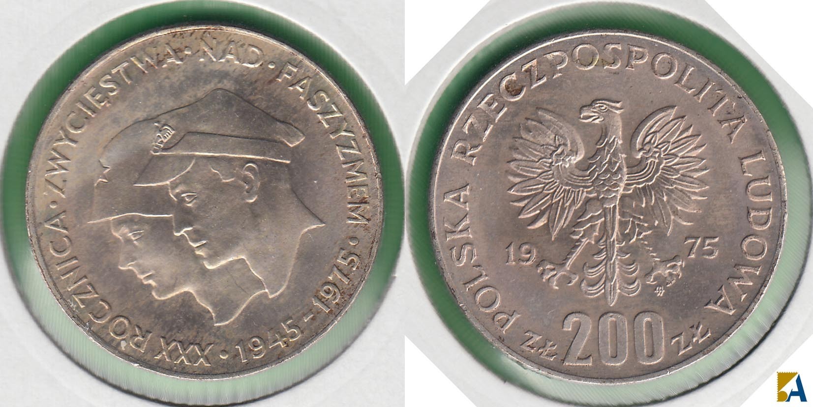 POLONIA - POLSKA. 200 ZLOTYCH DE 1975. PLATA 0.750.