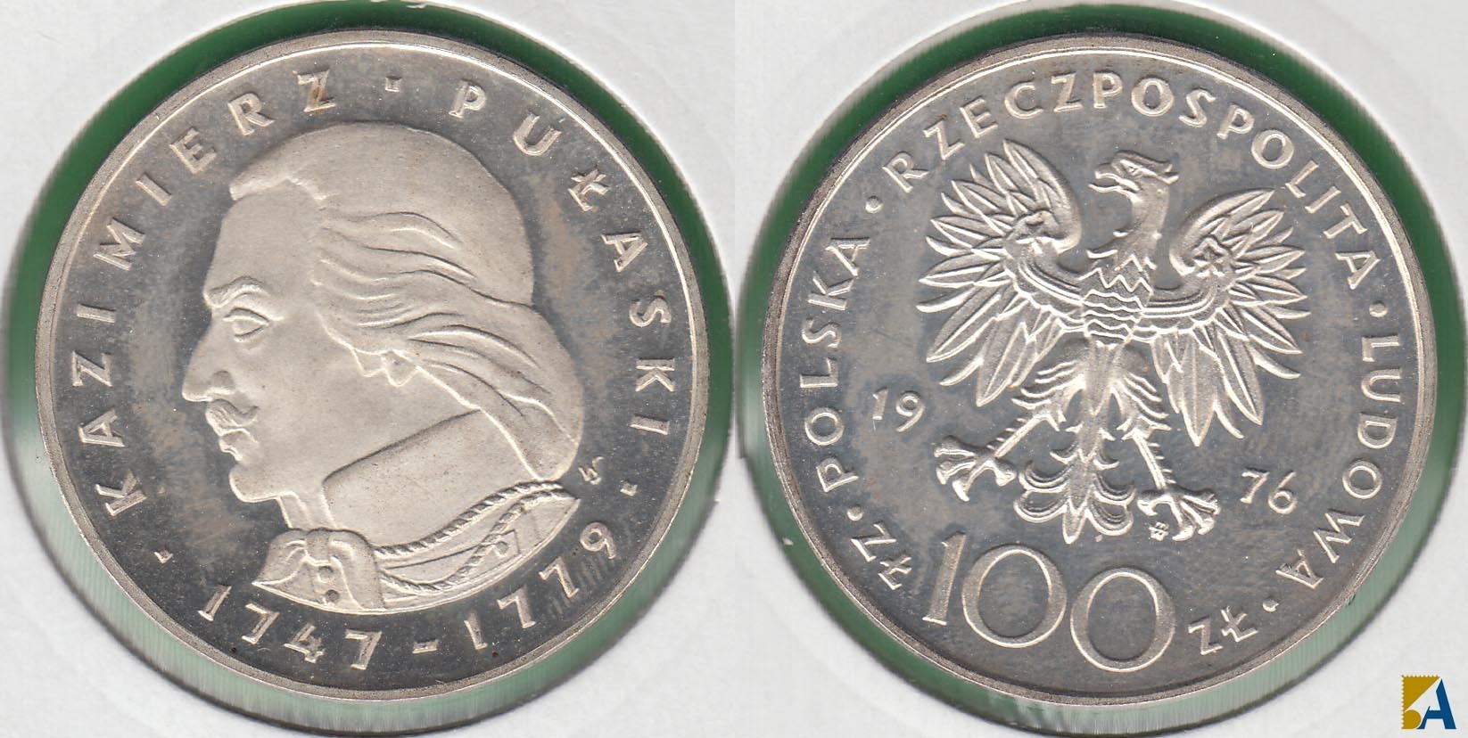 POLONIA - POLSKA. 100 ZLOTYCH DE 1976. PLATA 0.625. (2)