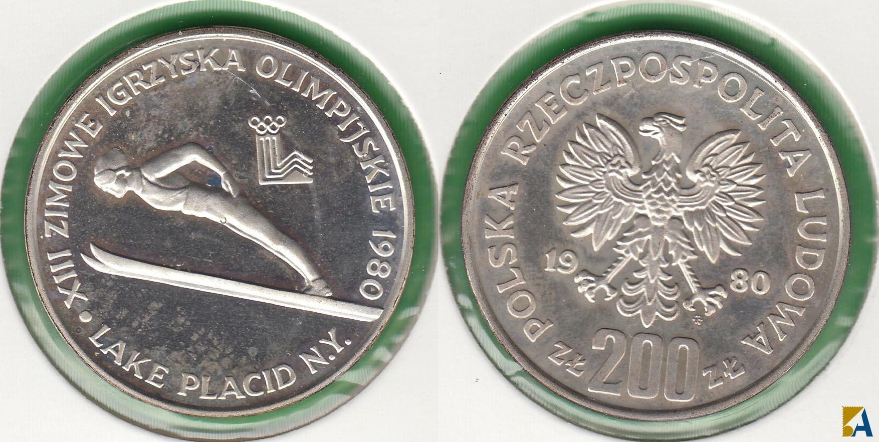 POLONIA - POLSKA. 200 ZLOTYCH DE 1980. PLATA 0.750. (2)