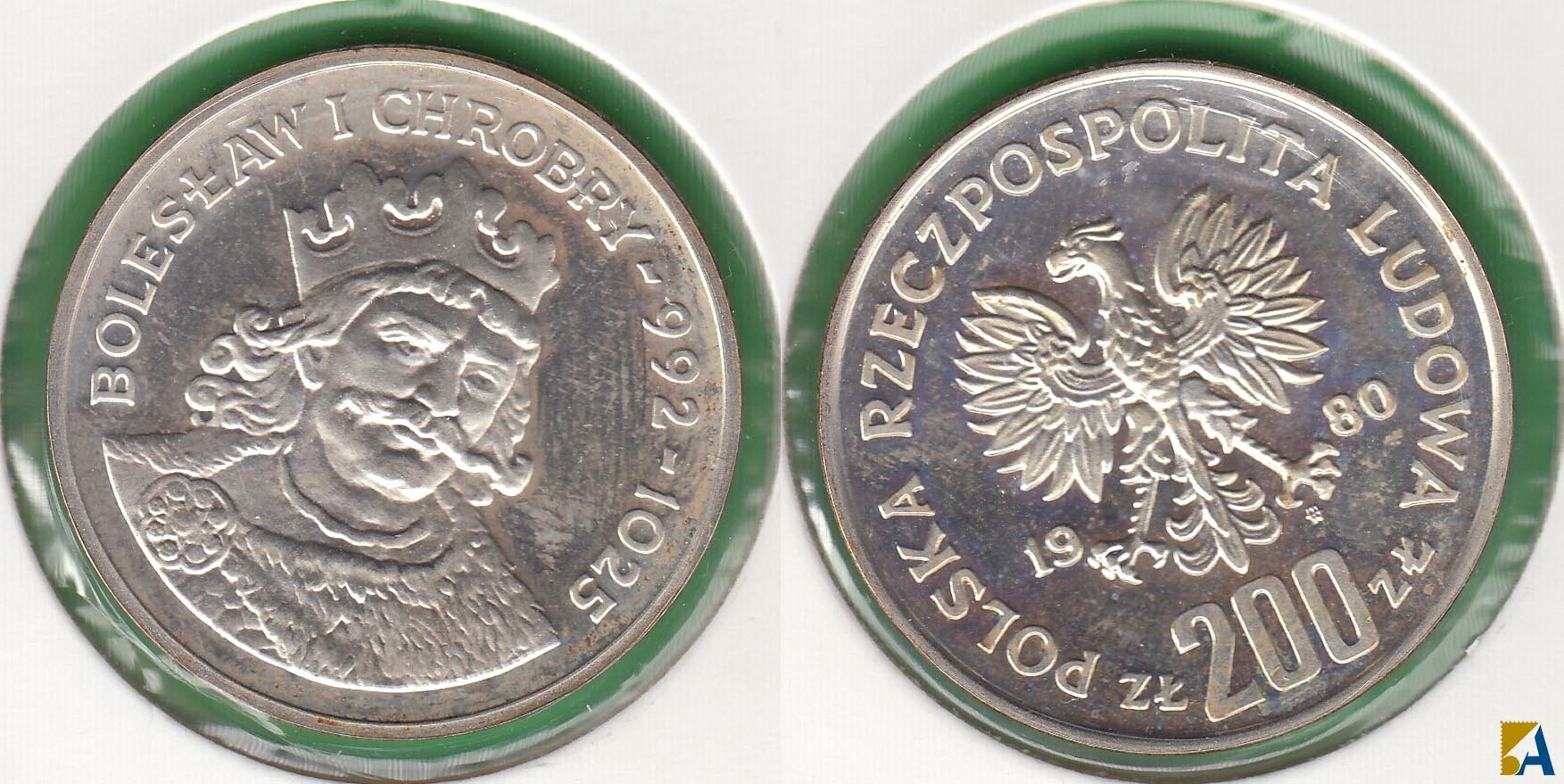 POLONIA - POLSKA. 200 ZLOTYCH DE 1980. PLATA 0.750. (3)