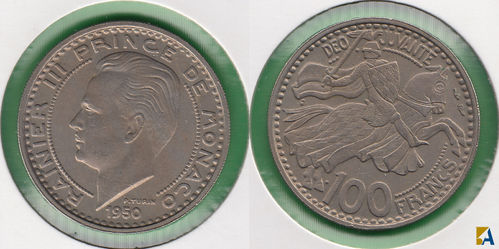 MONACO. 100 FRANCOS (FRANCS) DE 1950.