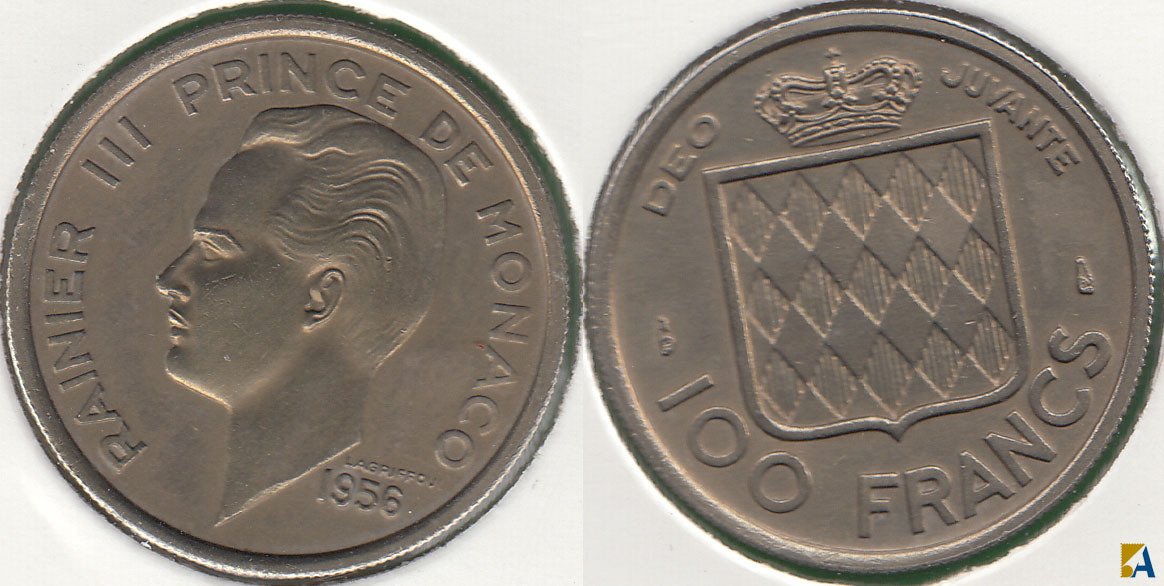 MONACO. 100 FRANCOS (FRANCS) DE 1956.