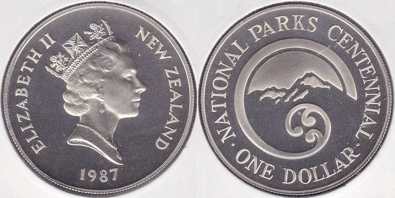 NUEVA ZELANDA - NEW ZEALAND. 1 DOLAR (DOLLAR) DE 1987. PLATA 0.925.