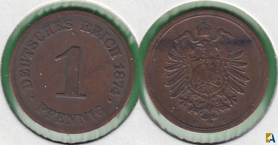 IMPERIO ALEMAN - GERMANY EMPIRE. 1 PFENNIG DE 1874 C.