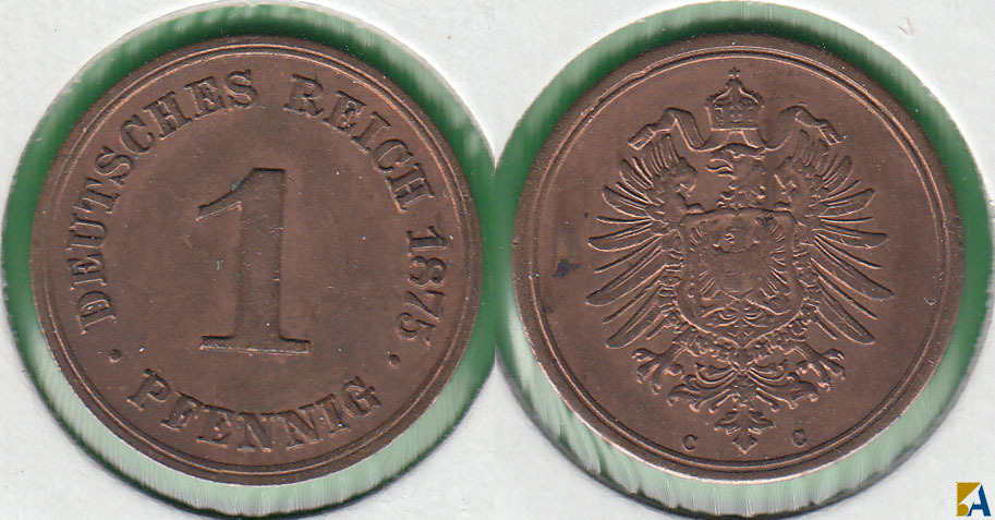 IMPERIO ALEMAN - GERMANY EMPIRE. 1 PFENNIG DE 1875 C.