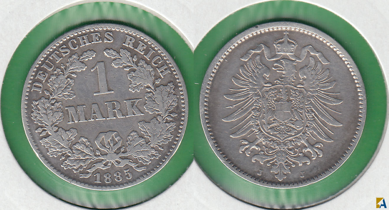 IMPERIO ALEMAN - GERMANY EMPIRE. 1 MARCO (MARK) DE 1885 J. PLATA 0.900.