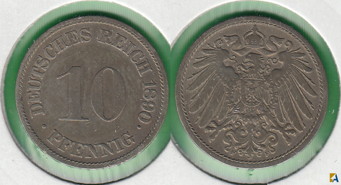 IMPERIO ALEMAN - GERMANY EMPIRE. 10 PFENNIG DE 1890 F.