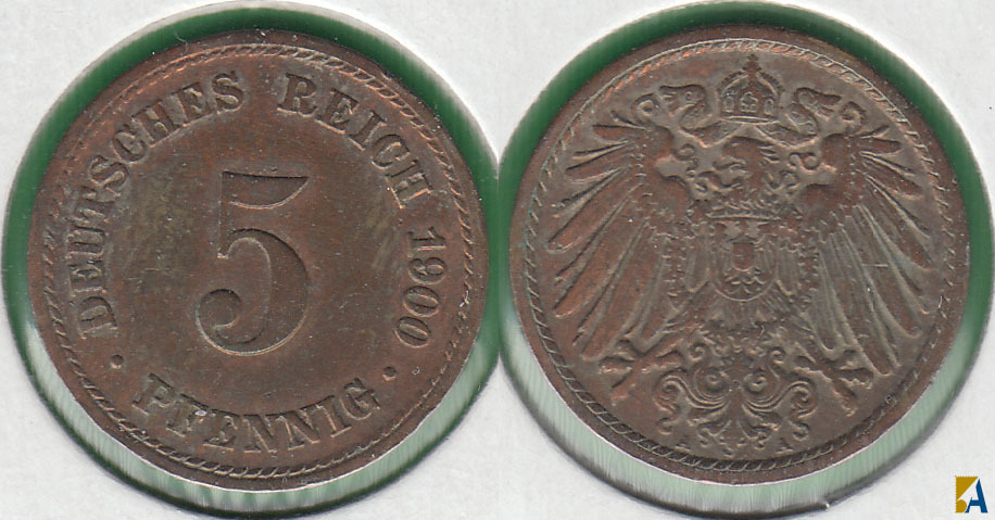 IMPERIO ALEMAN - GERMANY EMPIRE. 5 PFENNIG DE 1900 A.