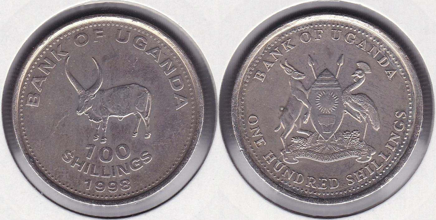 UGANDA. 100 SCHILLINGS DE 1998.